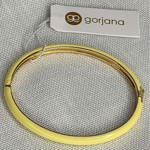 GORJANA Bracelet 18K Gold Plated Paseo Yellow Enamel Cuff Bracelet - Picture 5 of 5